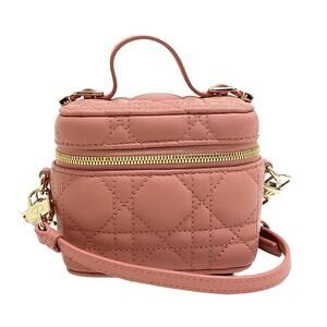 Christian Dior Vanity Cannage Shoulder Bag Crossbody Pink